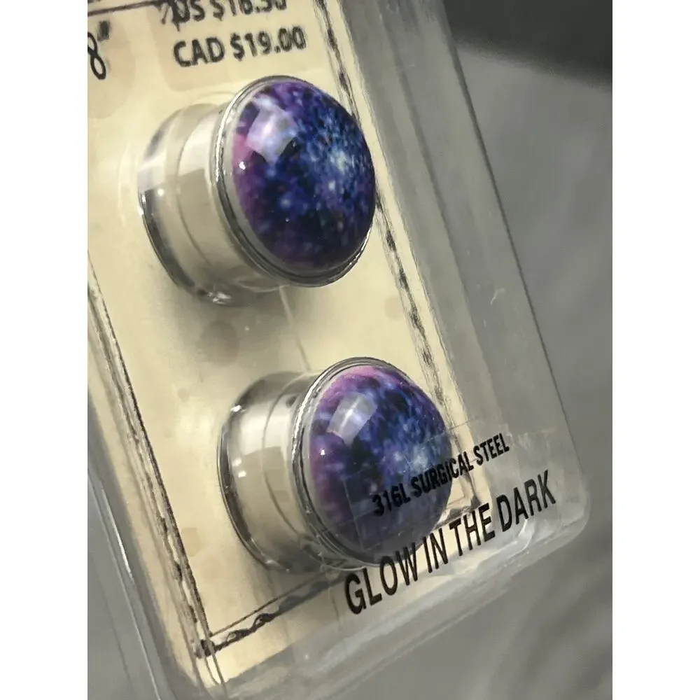 Morbid Metals 9PLG Blue Purple Galaxy Ear Plugs‎ 5/8